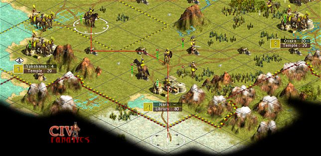 This image displays the movement and recon reach of a horseman in the Nara campaign